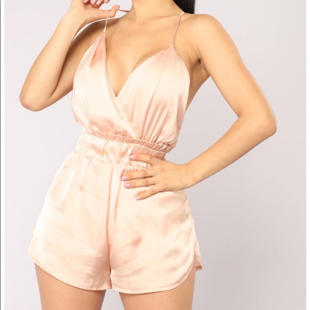Blush Satin Romper